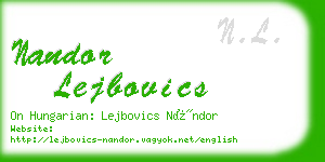 nandor lejbovics business card